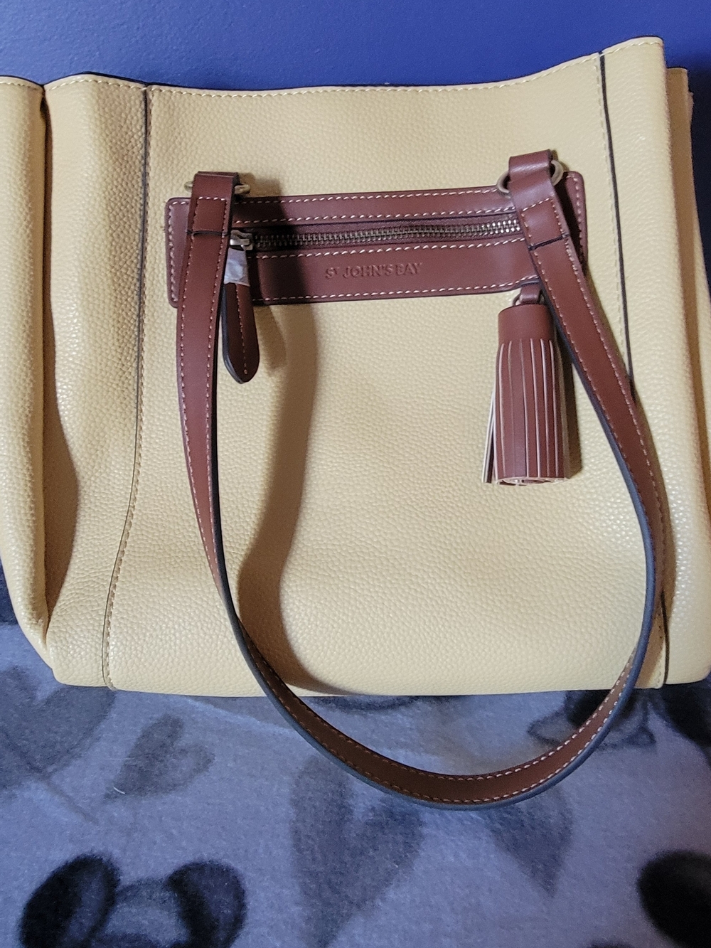 St. John's Bay Yellow and Brown Tote Bag